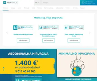 Medigroup.rs(MediGroup je najveći privatni zdravstveni sistem u Srbiji) Screenshot
