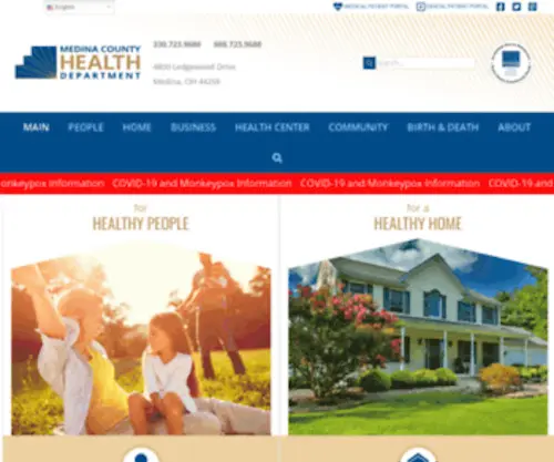 Medinahealth.org(Medina County Health Department) Screenshot