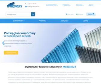 Mediplex24.pl(Dystrybutor tworzyw sztucznych dla budownictwa oraz przemysłu) Screenshot