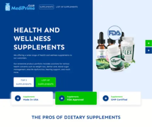 Mediprime.club(Health and wellness supplements) Screenshot