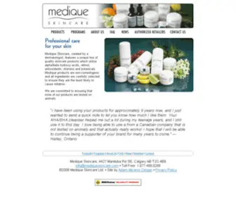 Mediqueskincare.com(Medique Skin Care) Screenshot