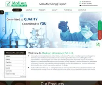 Medisunlifescience.com(Medisun Lifescience Pvt) Screenshot