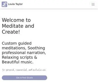 Meditateandcreate.org(Relaxing Meditation Royalty Free Music suitable for a Massage or anything) Screenshot