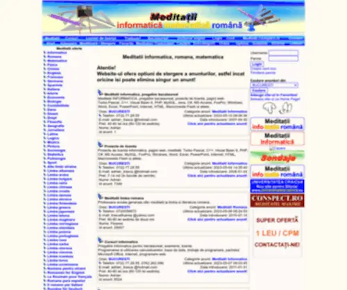 Meditatii-Cursuri.ro(Meditatii cursuri Meditatii informatica) Screenshot