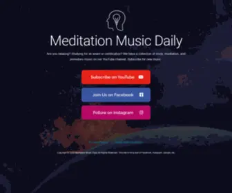 MeditationmusiCDaily.com(Meditation, Study, & Manifestation Music) Screenshot