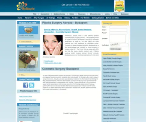 Meditourists.com(Plastic and Cosmetic Surgery in Hungary) Screenshot