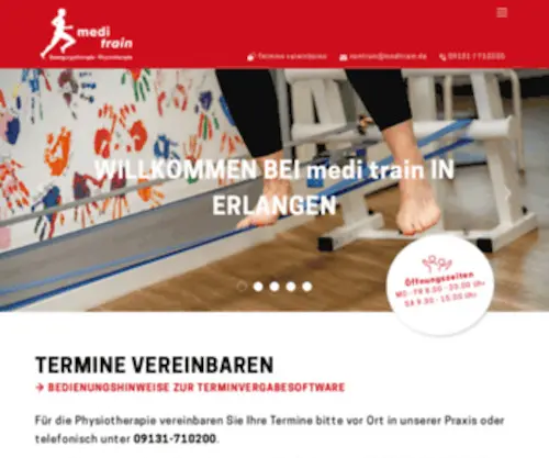 Meditrain.de(Medi train Erlangen) Screenshot