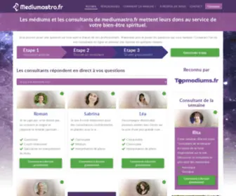 Mediumastro.fr(Voyance en ligne : nos mediums apportent un éclairage et des réponses fiables à toutes vos questions) Screenshot