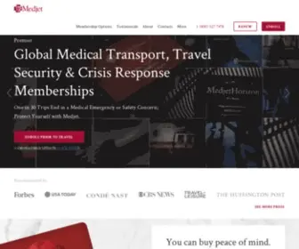 Medjetassist.com(Premier Air Medical Transport and Travel Protection) Screenshot