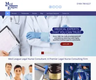 Medleague.com(Med League Legal Nurse consultant & medical expert witness) Screenshot