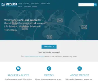 Medlist.co.uk Screenshot