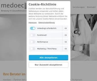 Medoec.de(Beratung im Gesundheitswesen) Screenshot
