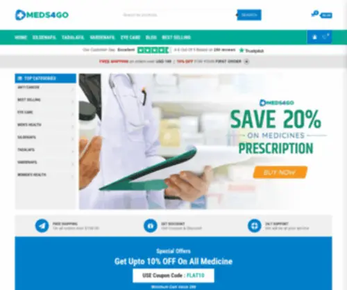 Meds4GO.com(Your Cheapest Online Pharmacy Flat 25% Off on all Medicines) Screenshot