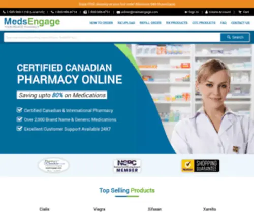 Medsengage.com(Canadian pharmacy online) Screenshot