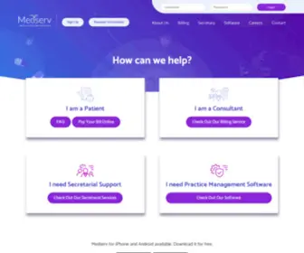 Medserv.co.uk(Medical Account Services) Screenshot