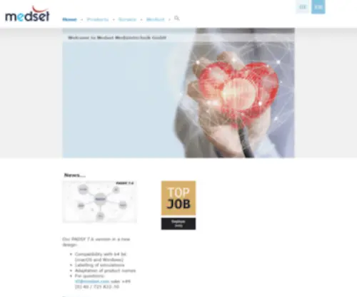 Medset.com(Herzlich willkommen bei Medset Medizintechnik GmbH) Screenshot
