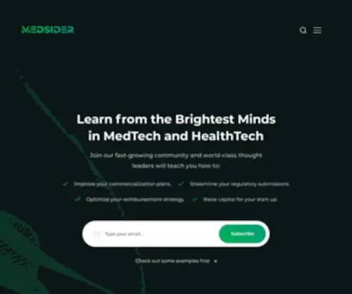 Medsider.com(Learn from Medical Device and Medtech Thought Leaders) Screenshot