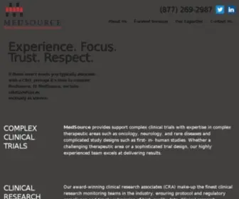 Medsource.com(CRO Clinical Research Organization) Screenshot