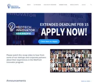 Medtechinnovator.org(MedTech Innovator Accelerator and Venture competition) Screenshot