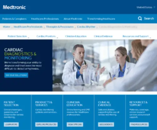 MedtroniCDiagnostics.com(Cardiac Diagnostics & Monitoring for Healthcare Professionals) Screenshot