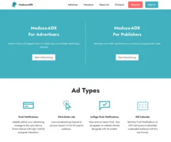 Meduza-ADX.com(Self-serve ad network) Screenshot