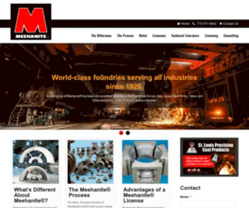 Meehanitemetal.com(Meehanite Metal Corp) Screenshot