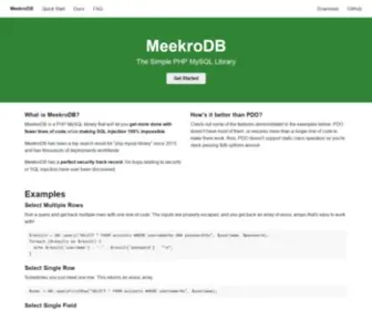 Meekro.com(MeekroDB is a PHP MySQL library) Screenshot