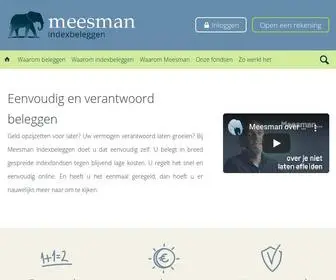 Meesman.nl(Eenvoudig en verantwoord indexbeleggen) Screenshot
