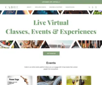 Meetcadre.com(Virtual events & experiences) Screenshot