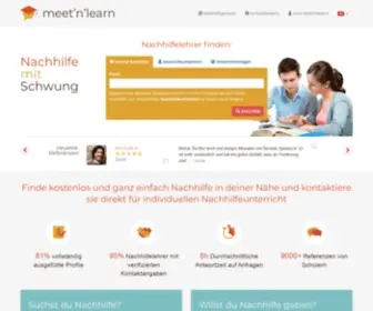 Meetnlearn.ch(Finde Nachhilfe einfach und kostenlos in deiner Nähe für privaten Unterricht auf meet'n'learn) Screenshot