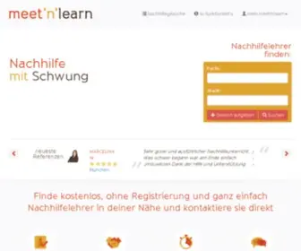 Meetnlearn.de(Finde Nachhilfe einfach und kostenlos in deiner Nähe für privaten Unterricht auf meet'n'learn) Screenshot