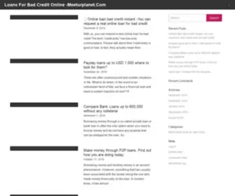 Meeturplanet.com(Loans For Bad Credit Online) Screenshot