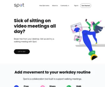 Meetwithspot.com(Start taking walking meetings with Spot) Screenshot