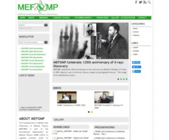 Mefomp.com(Middle east federation of organizations of medical physics) Screenshot