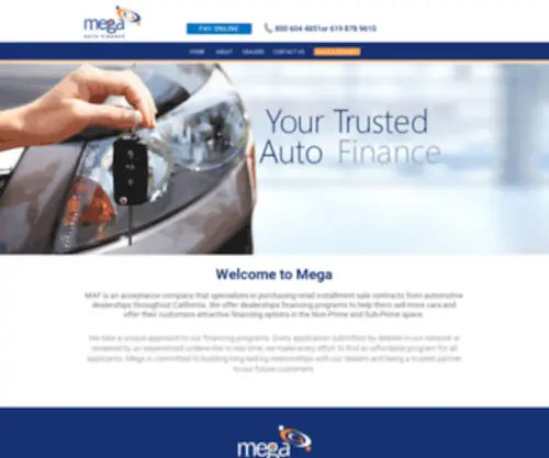 Megaautofinancegroup.com(Mega Auto Finance) Screenshot