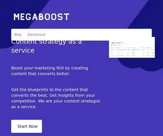 Megaboost.io(Content strategy as a service) Screenshot