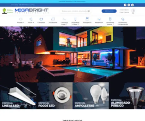 Megabright.cl(Comercialización de productos de iluminación) Screenshot