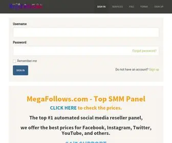 Megafollows.com(Automated SMM Reseller Panel) Screenshot