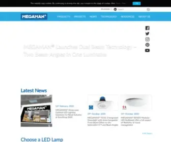 Megaman.cc(LED, Luminaires, Components, Smart Lighting & Energy-efficient Lighting) Screenshot