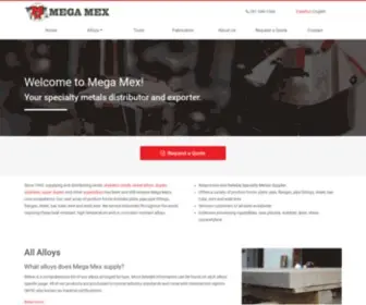 Megamex.com(Metal Supplier) Screenshot