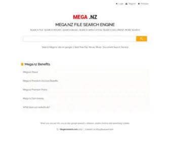Meganzsearch.com(MEGA.NZ FILE SEARCH ENGINE) Screenshot