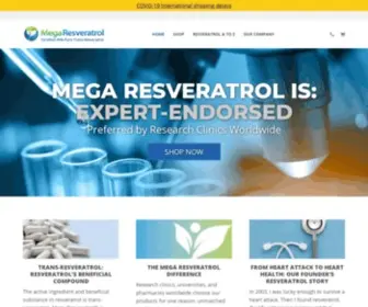 Megaresveratrol.net(Trans-Resveratrol Products) Screenshot