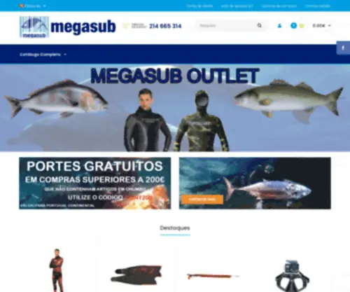 Megasub.com(Produtos de Pesca Submarina) Screenshot