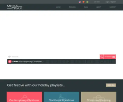 Megatrax.com(Production music company) Screenshot