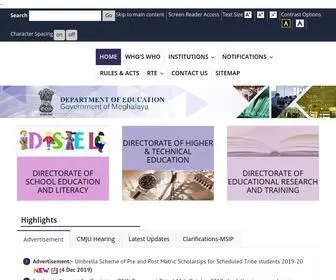 Megeducation.gov.in(Department of Education) Screenshot