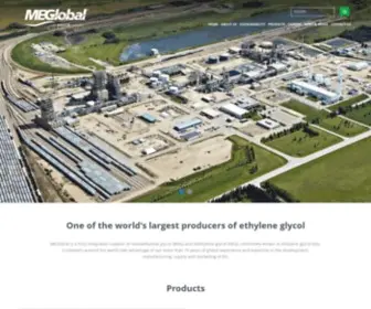 Meglobal.biz(MEGlobal is a fully integrated supplier of monoethylene glycol (MEG) and diethylene glycol (DEG)) Screenshot