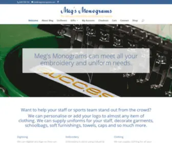 Megsmonograms.com(Megs Monograms Townsville) Screenshot