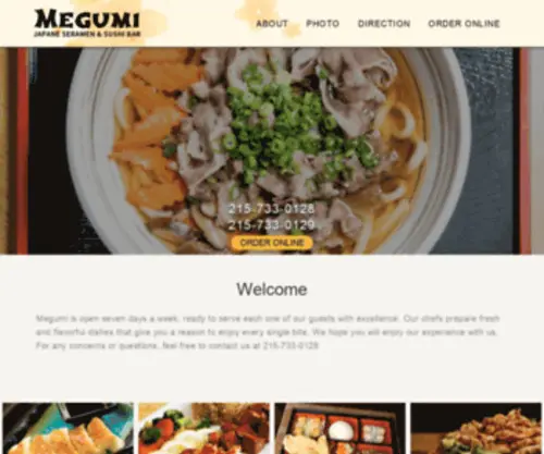 Megumiphiladelphia.com(Online Ordering Menu) Screenshot