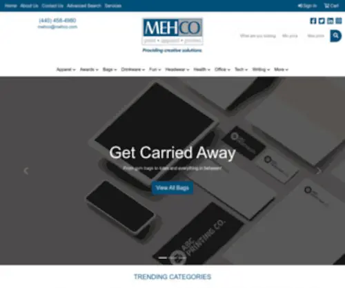 Mehco.com(Mehco Custom Printing) Screenshot