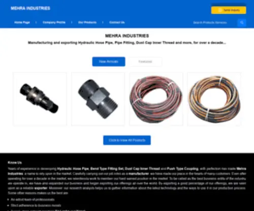 Mehraindustries.com(Hydraulic Hose Pipe Manufacturer) Screenshot